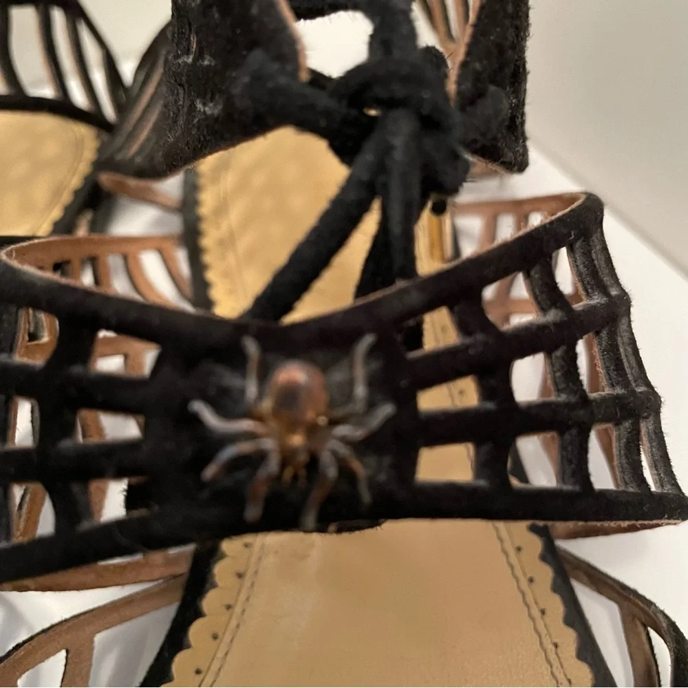 Charlotte Olympia Miss Muffett Black‎ Suede Shoes Size EU 40 Read Description